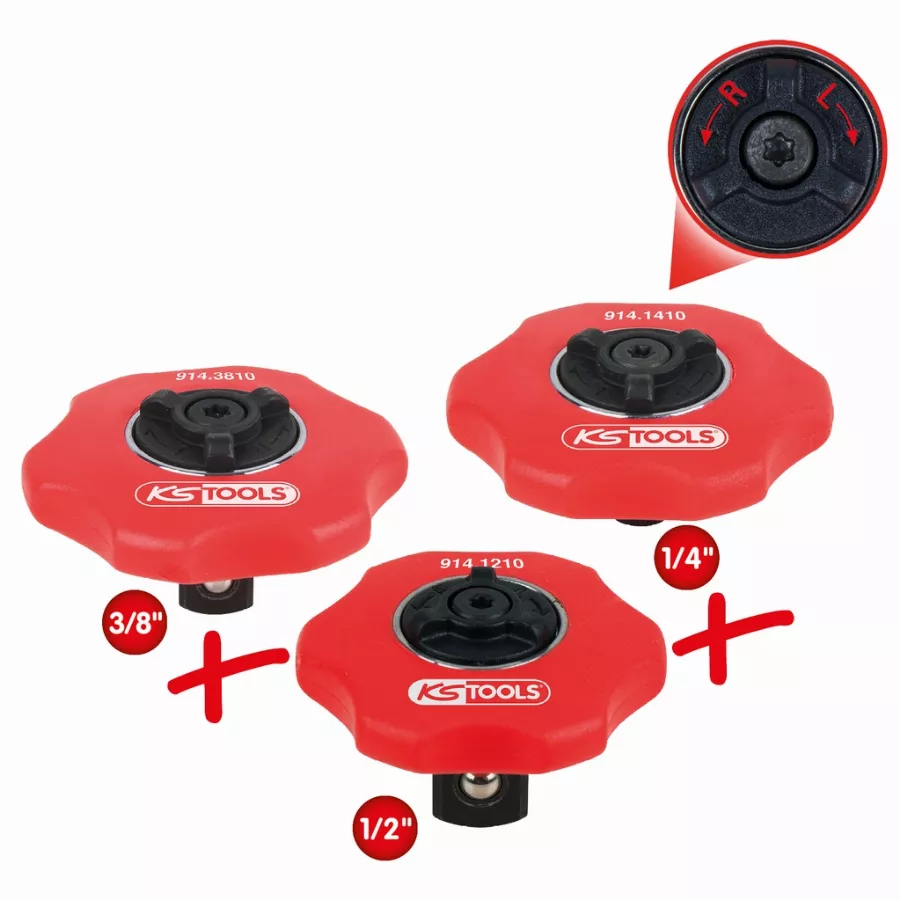 Jeu De Mini-cliquets Réversibles Sans Manche 1/4+3/8+1/2'' KS TOOLS - 914.1215 – Image 3