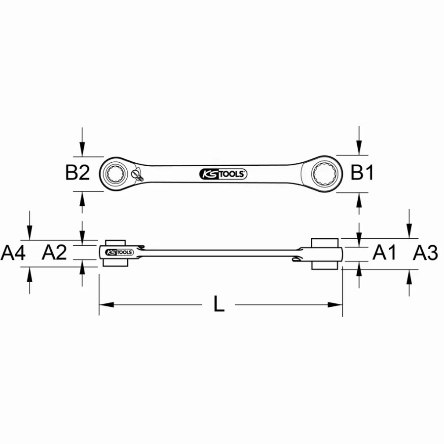 Clé à Cliquet Réversible GearPlus KSTOOLS - 10x13x17x19mm - 503.4565 – Image 2