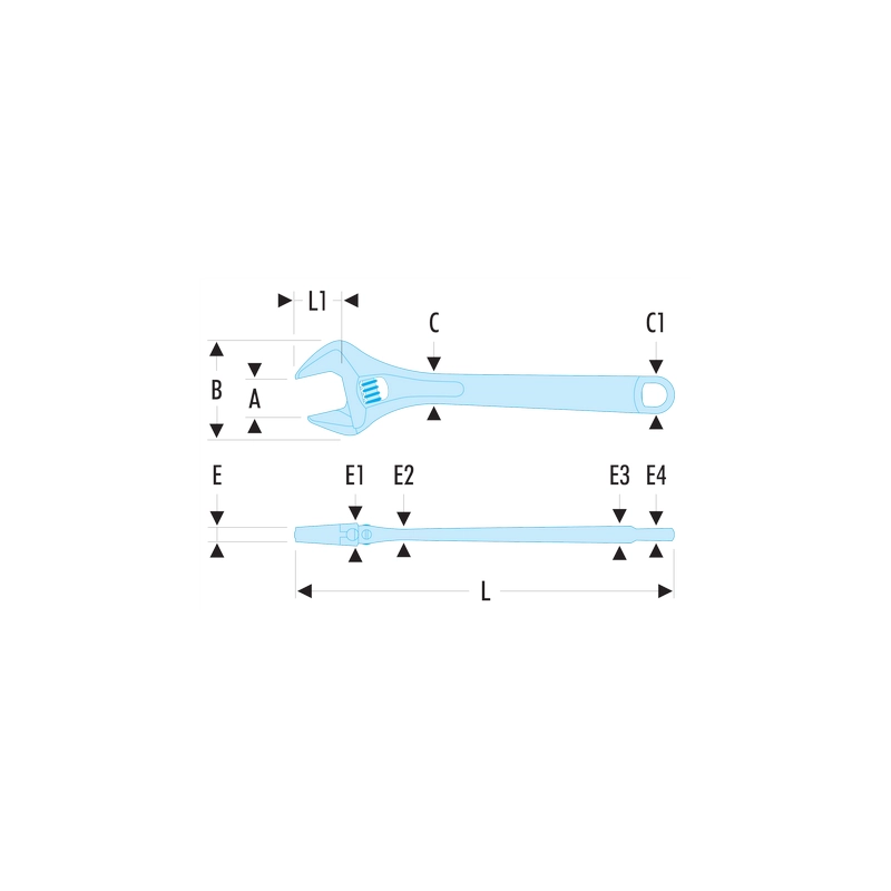 Clé à Molette Chromée FACOM Ouverture 44 Mm - 113A.15C – Image 2