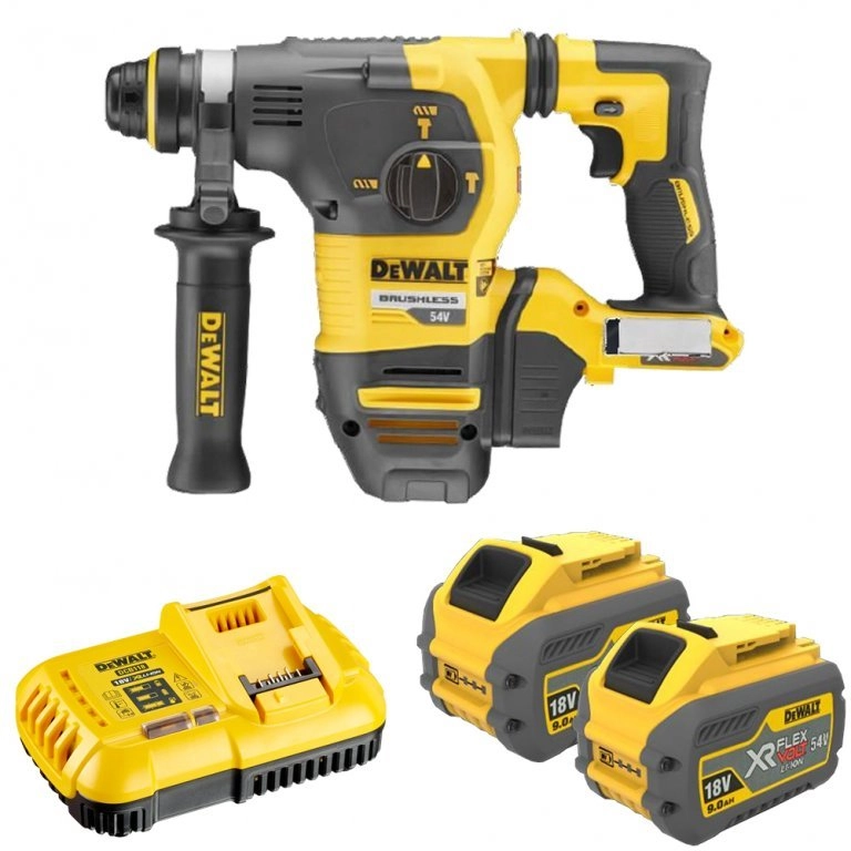 Marteau DEWALT SDS-Plus 3,5J (EPTA) - 54V XR FLEXVOLT - 2 Batteries 9.0 Ah, Chargeur, Mallette De Transport - DCH333X2