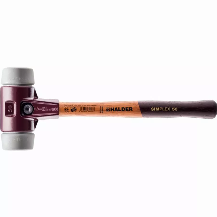 Maillet HALDER SIMPLEX TPE Moyen Avec Boîtier En Fonte Malléable Et Manche En Bois - D=60 Mm - 3003.060