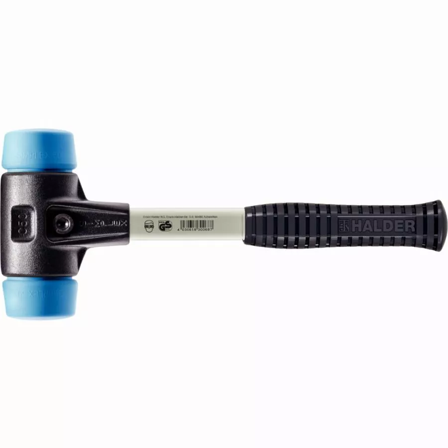 Maillet HALDER SIMPLEX TPE Souple Avec Boîtier En Fonte Malléable Renforcée Et Manche En Fibre De Verre - D=50 Mm - 3701.050