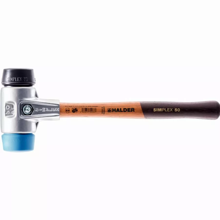 Maillet HALDER SIMPLEX TPE Souple / TPE Souple Avec BoĂźtier En Aluminium Et Manche En Bois - D=40 Mm - 3112.040