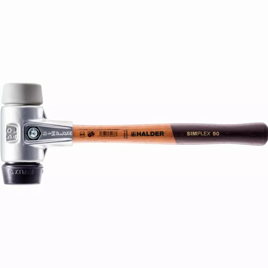 Maillet HALDER SIMPLEX Caoutchouc Chargé / TPE Moyen Avec Boîtier En Aluminium Et Manche En Bois - D=30 Mm - 3123.030