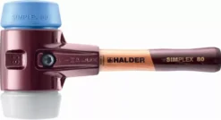 Maillet HALDER SIMPLEX TPE Souple/ Superplastique Avec Boîtier En Fonte Malléable Et Manche En Bois De Haute Qualité - D=80 Mm - Manche Extra-court - 3017.082
